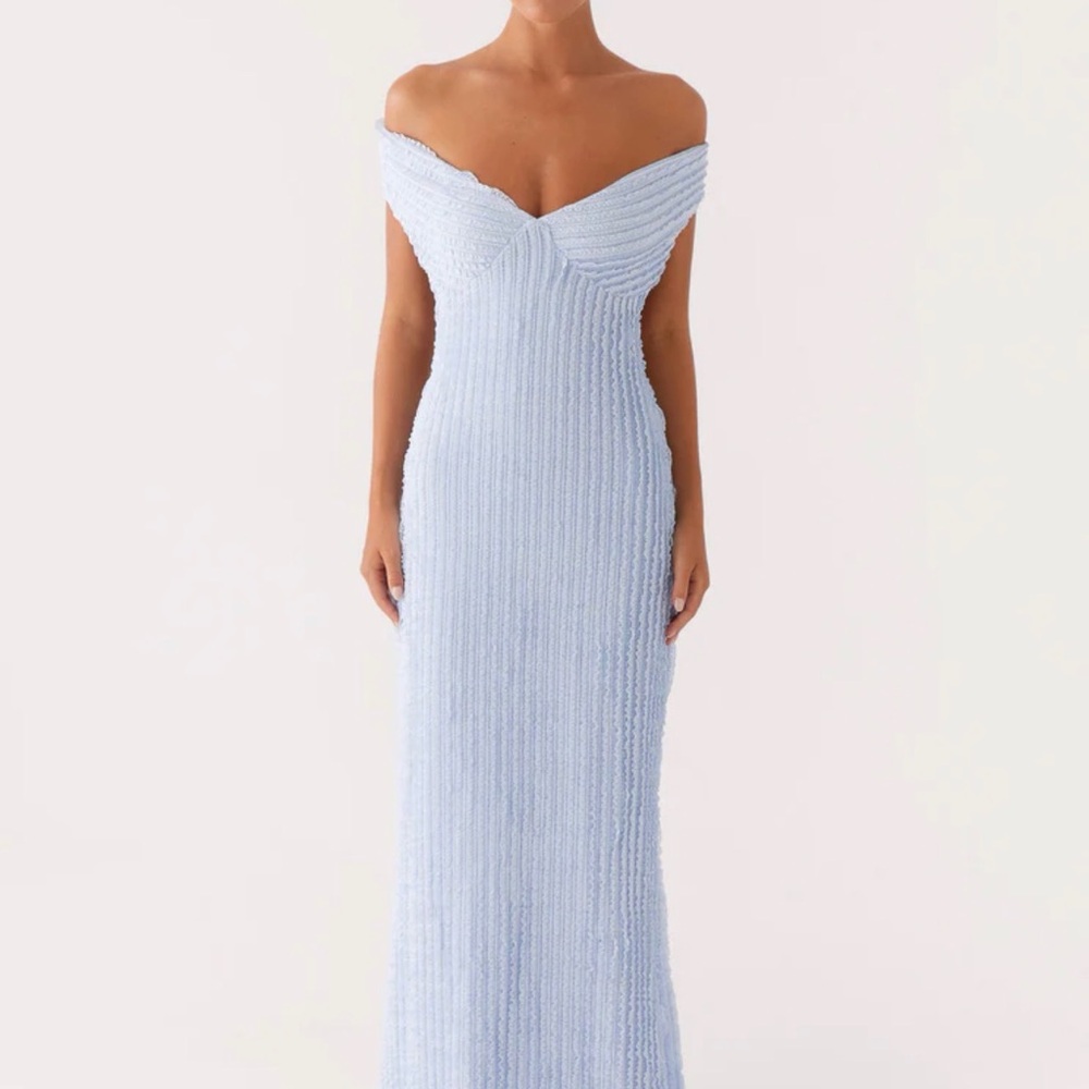 Peppermayo Strapless Light Blue Dress